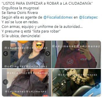 Agente en Ecatepec asegura estar lista para ‘Empezar a robar’