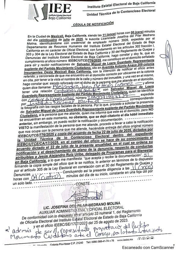 Ruiz Uribe es exonerado por el IEEBC tras denuncia por supuesta promoción personalizada