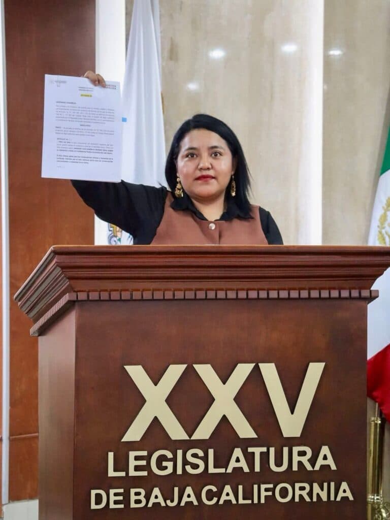 Evelyn Sánchez presenta una reforma al Código Penal en la XXV Legislatura de Baja California, destacando su crecimiento político.