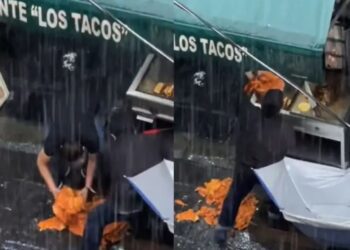 Se cae un trompo de pastor, taqueros lo recogen y… ¿lo vendieron?