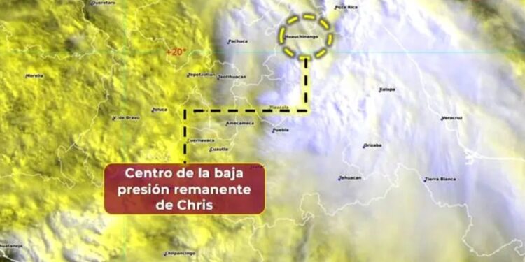 ‘Chris’ se debilita sobre Puebla y ahora es baja presión remanente