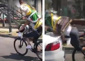 Ciclista salvado de accidente por un viajero del tiempo