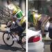 Ciclista salvado de accidente por un viajero del tiempo