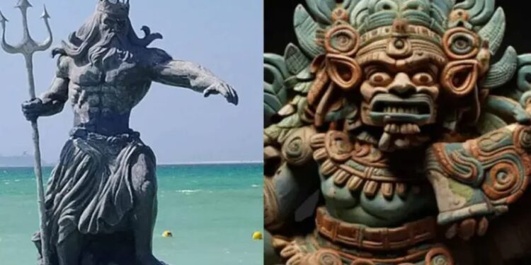 Yucatecos planean “derribar” estatua de Poseidón y entregar sus restos a dios maya